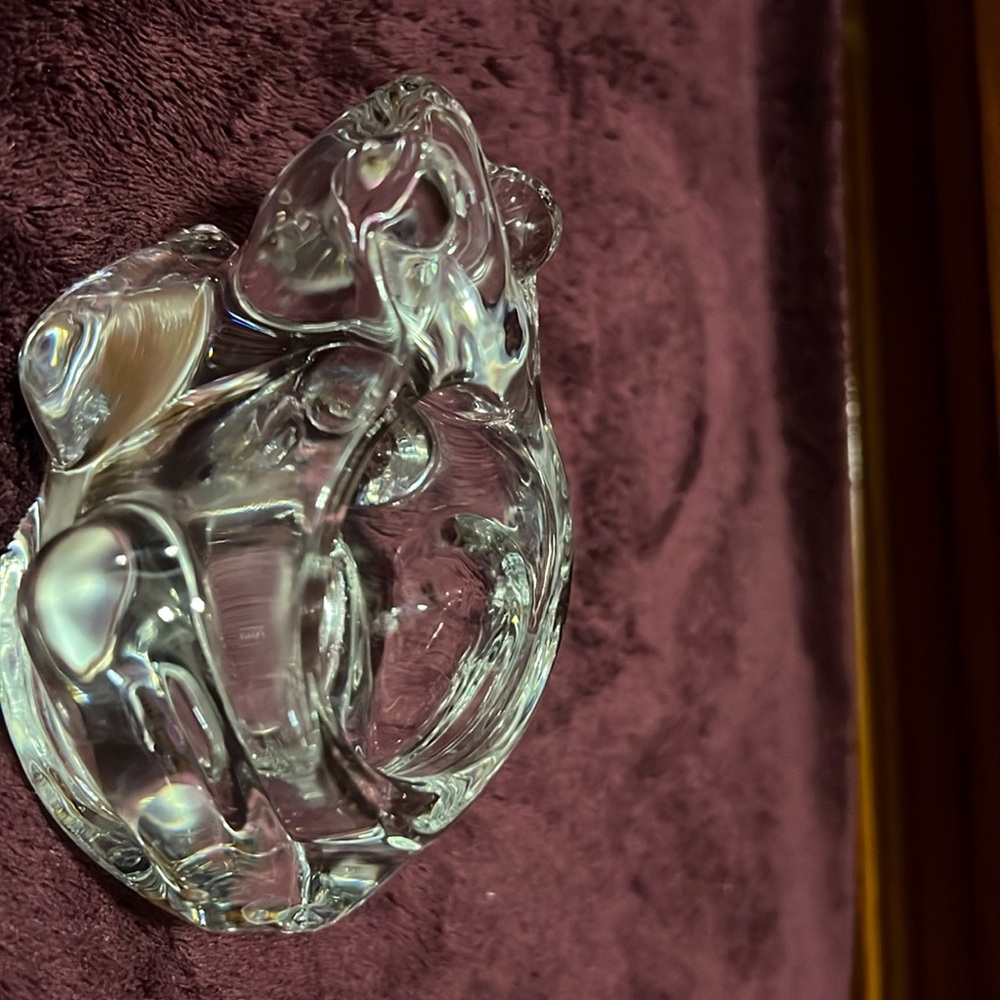 Clear glass Indiana glass frog and turtle candle holder
